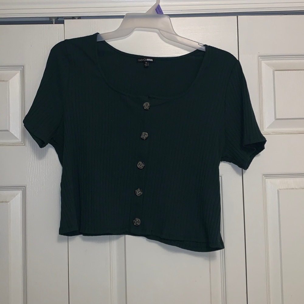 FashionNova Button Crop Top